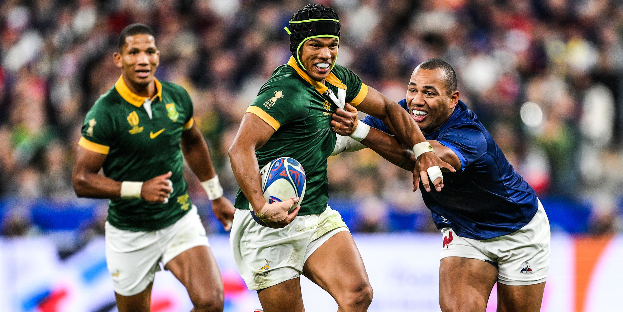 Kurt-Lee Arendse in action last weekend against France.