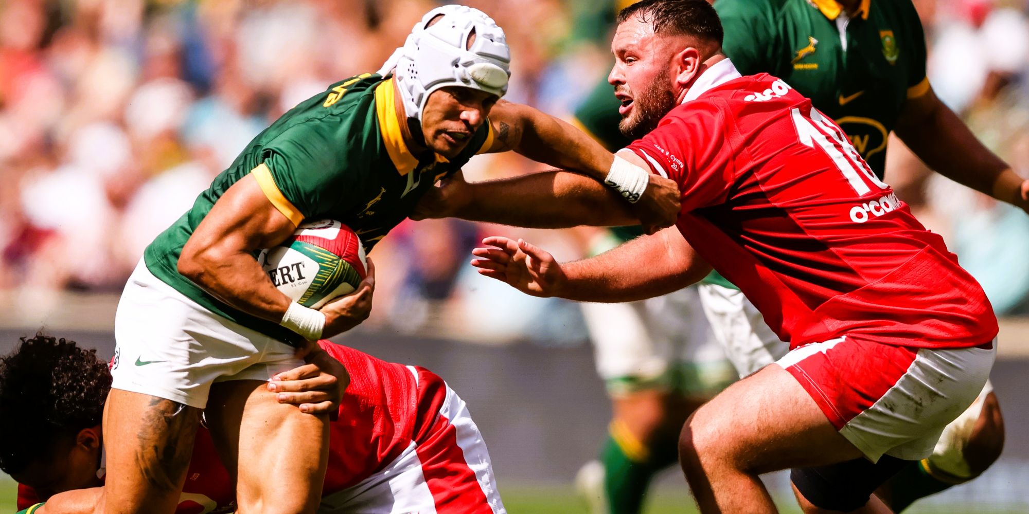 Edwill van der Merwe in action in his first and only Test to date, last year against Wales.