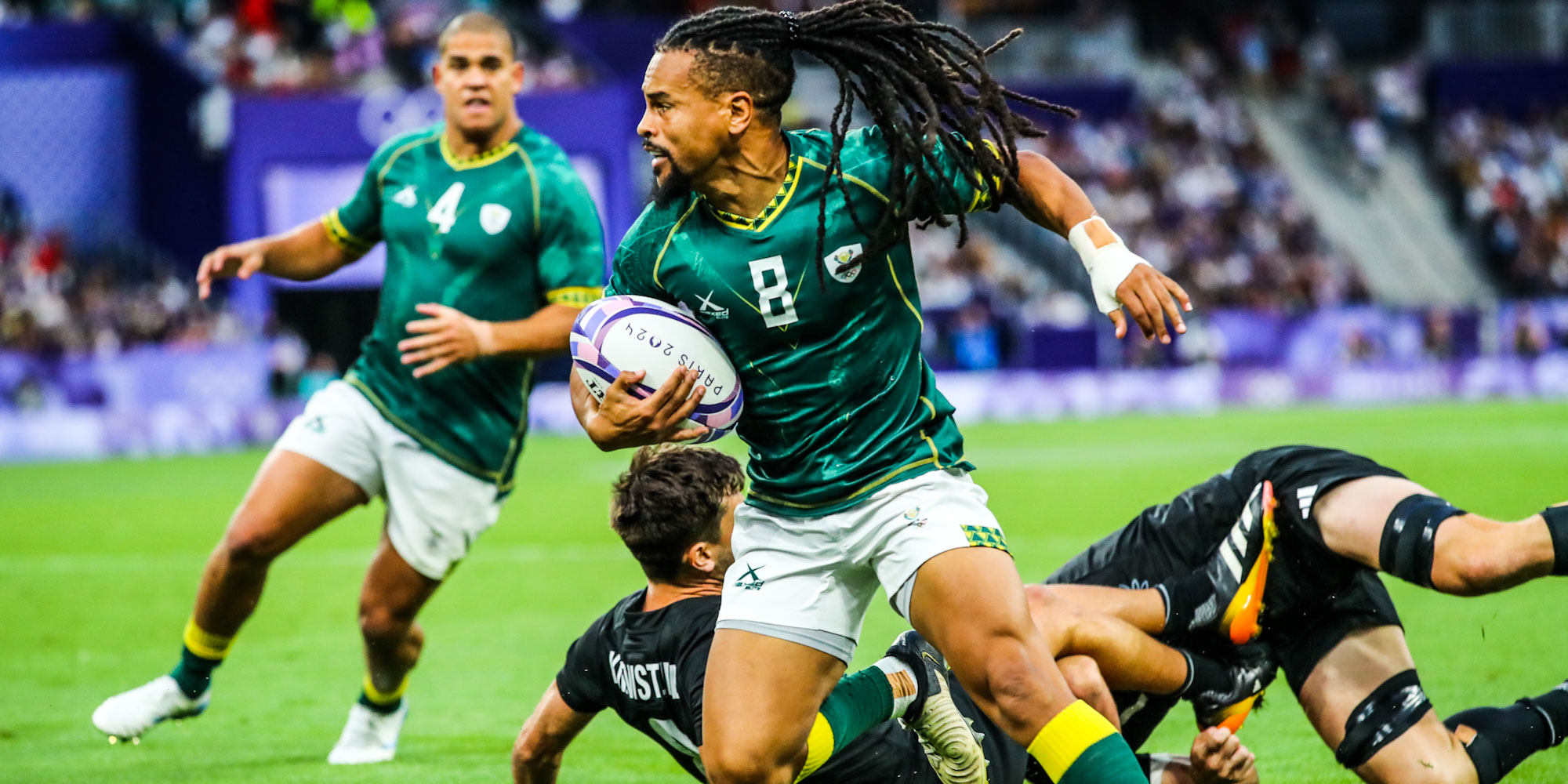 Selvyn Davids crosses for the first try of the match against NZ.