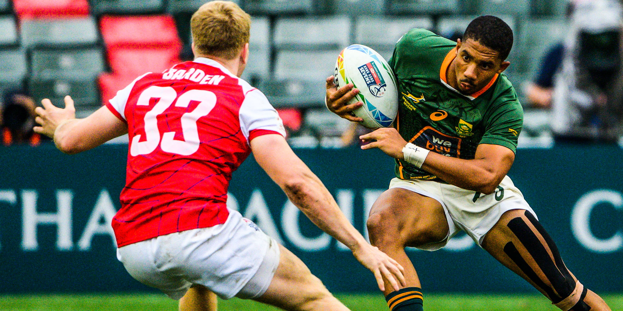 Shilton van Wyk in action against Great Britain.