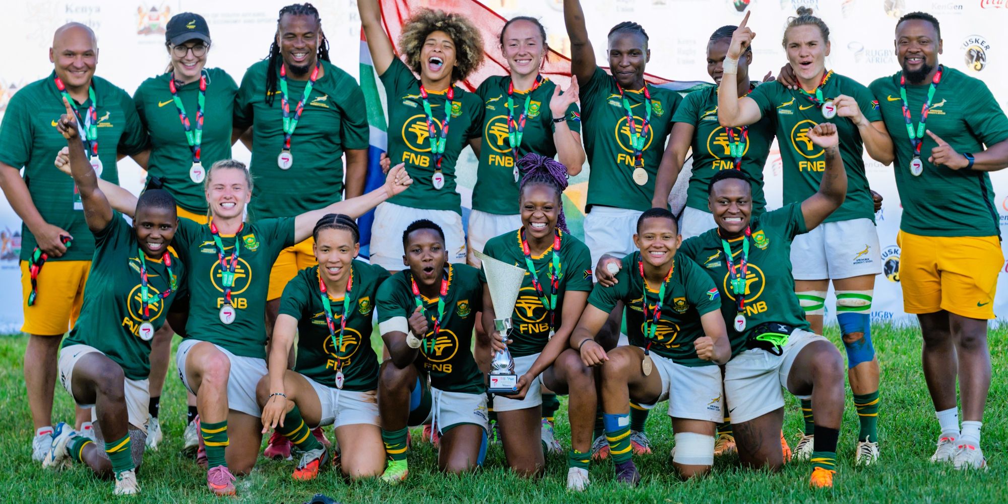 The Springbok Women's Sevens team successfully defended their African title in Kenya.